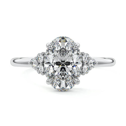 Jocasta - Oval White Gold Lab Grown Diamond Engagement Ring | Nura Lab