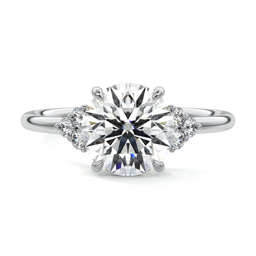 Jocasta - Round Platinum Lab Grown Diamond Engagement Ring | Nura Lab