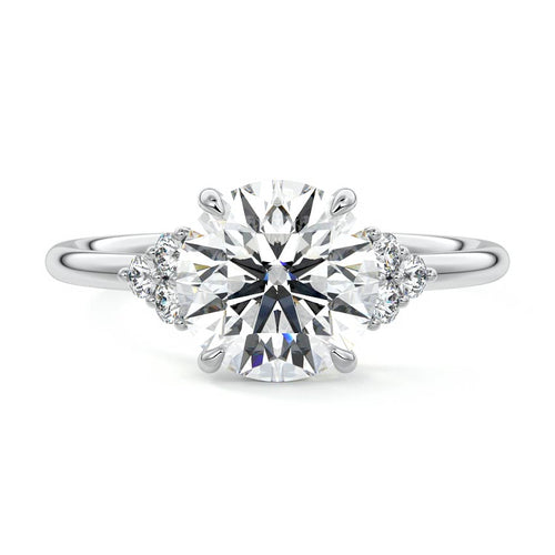 Jocasta - Round Platinum Lab Grown Diamond Engagement Ring | Nura Lab