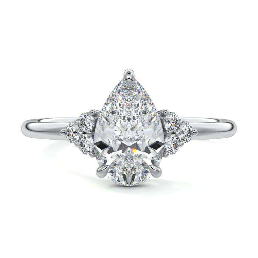 Jocasta - Pear Platinum Lab Grown Diamond Engagement Ring | Nura Lab