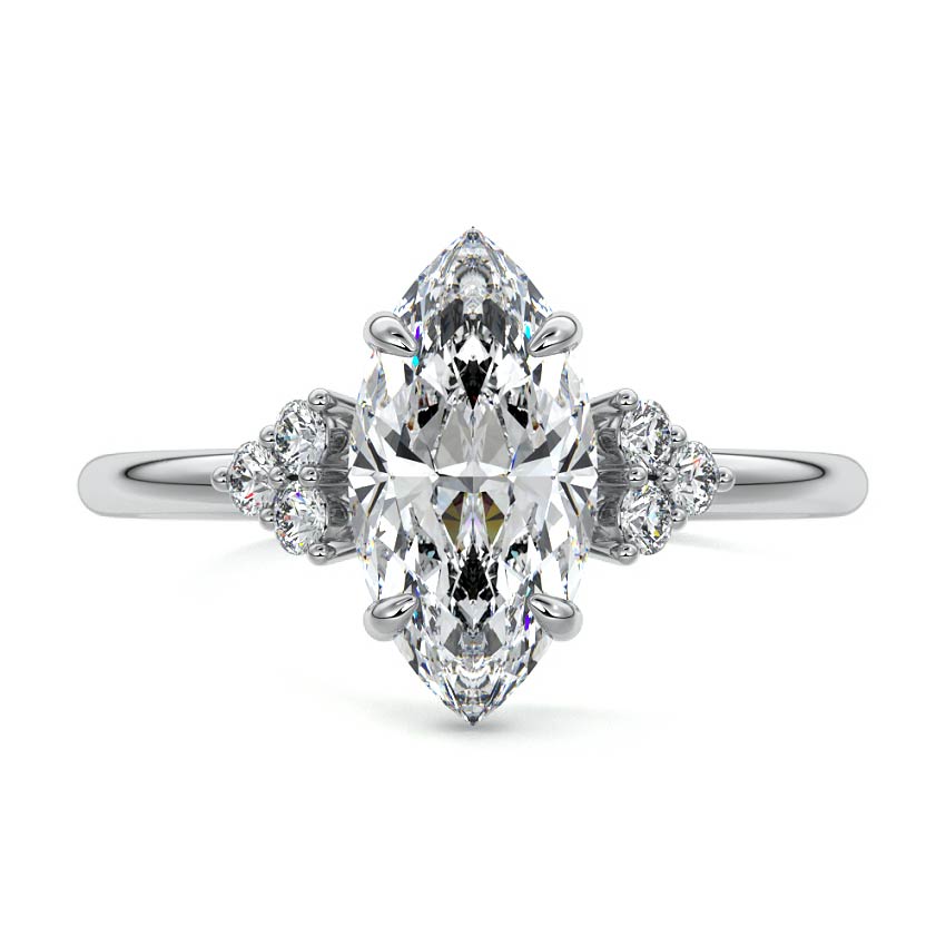 Jocasta - Marquise Platinum Lab Grown Diamond Engagement Ring | Nura Lab