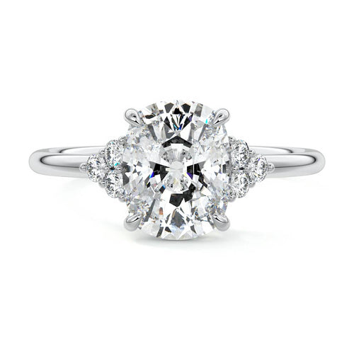 Jocasta - Cushion Platinum Lab Grown Diamond Engagement Ring | Nura Lab