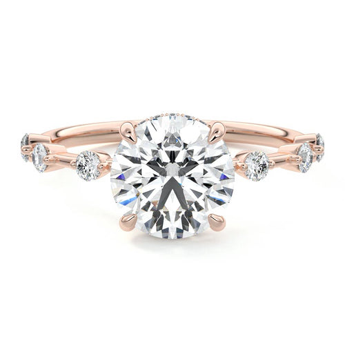 Mara - Round Rose Gold Lab Grown Diamond Engagement Ring | Nura Lab