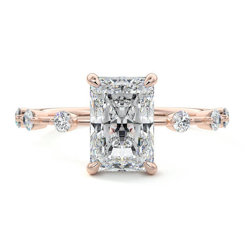 Mara - Radiant Rose Gold Lab Grown Diamond Engagement Ring | Nura Lab