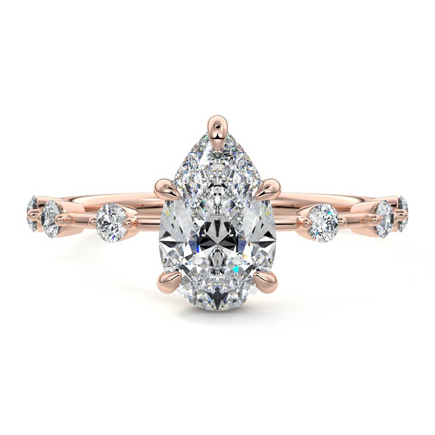 Mara - Pear Rose Gold Lab Grown Diamond Engagement Ring | Nura Lab