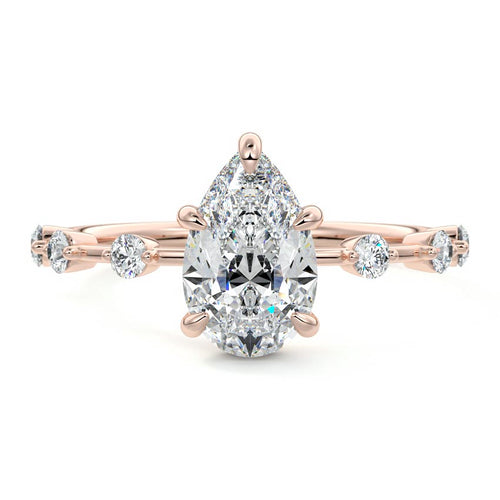 Mara - Pear Rose Gold Lab Grown Diamond Engagement Ring | Nura Lab