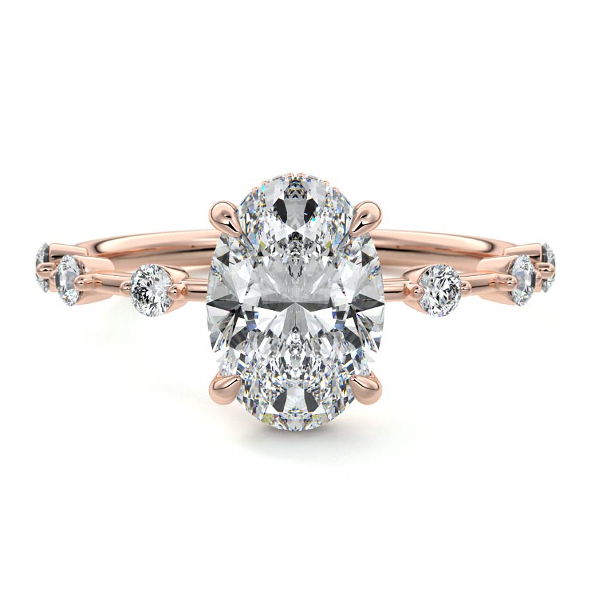 Mara - Oval Rose Gold Lab Grown Diamond Engagement Ring | Nura Lab