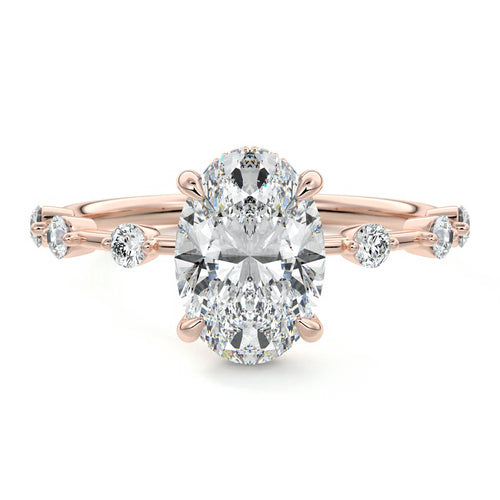 Mara - Oval Rose Gold Lab Grown Diamond Engagement Ring | Nura Lab