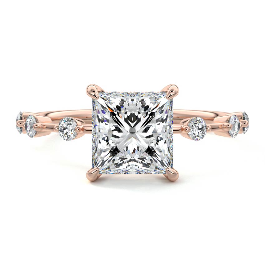 Mara - Princess Rose Gold Lab Grown Diamond Engagement Ring | Nura Lab