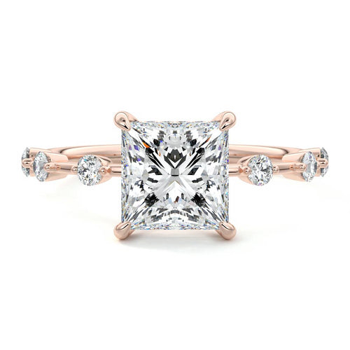 Mara - Princess Rose Gold Lab Grown Diamond Engagement Ring | Nura Lab