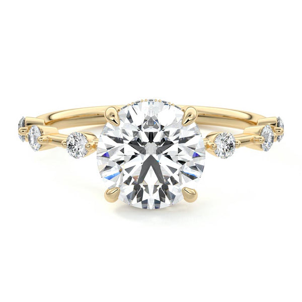 Mara - Round Hidden Halo Lab Grown Diamond Engagement Ring