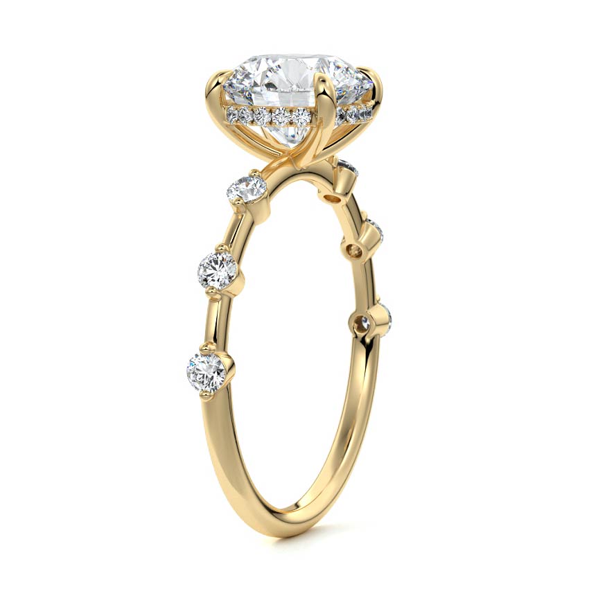 Mara - Round Yellow Gold Lab Grown Diamond Engagement Ring | Nura Lab