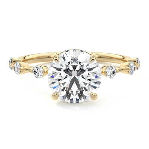 Mara - Round Yellow Gold Lab Grown Diamond Engagement Ring | Nura Lab
