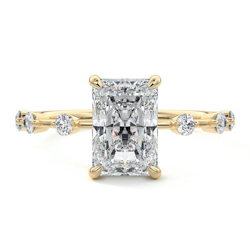 Mara - Radiant Yellow Gold Lab Grown Diamond Engagement Ring | Nura Lab