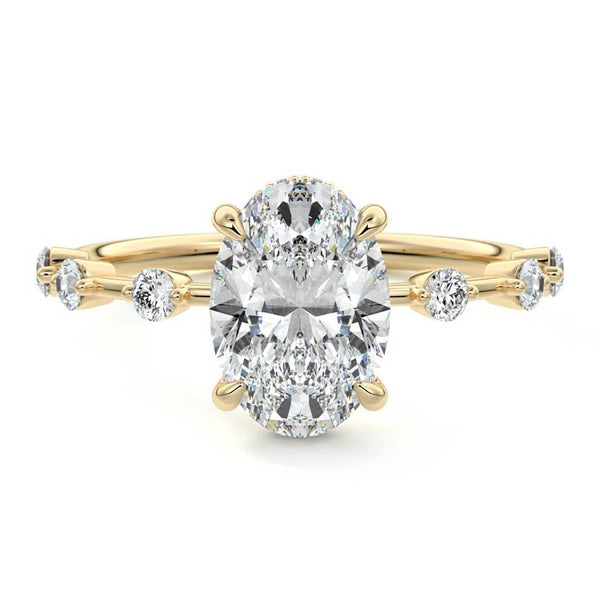 Mara - Oval Hidden Halo Lab Grown Diamond Engagement Ring