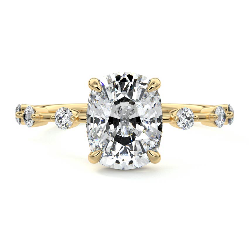 Mara - Cushion Yellow Gold Lab Grown Diamond Engagement Ring | Nura Lab