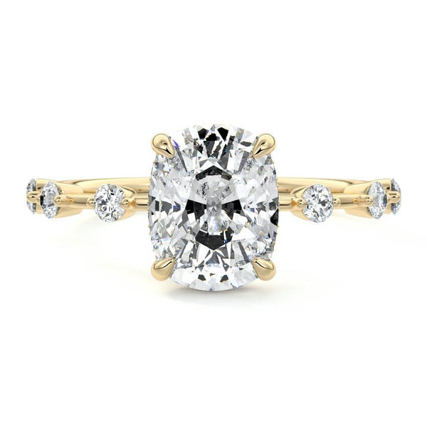 Mara - Cushion Hidden Halo Lab Grown Diamond Engagement Ring