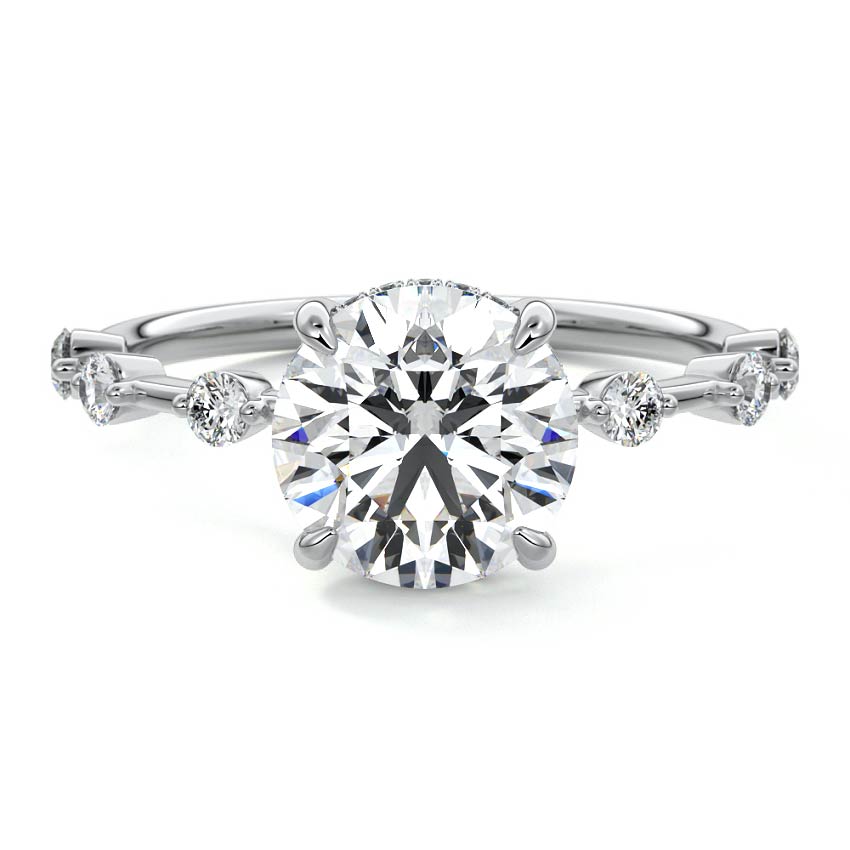 Mara - Round White Gold Lab Grown Diamond Engagement Ring | Nura Lab