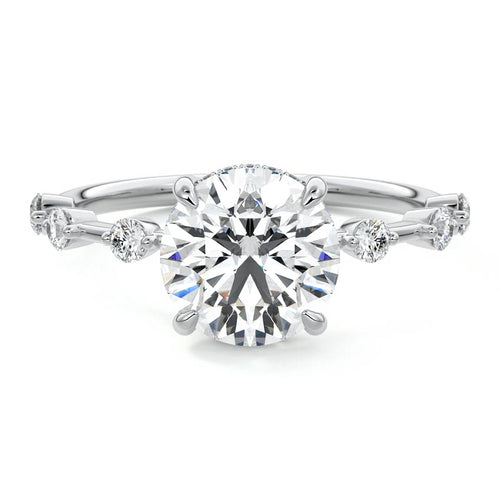 Mara - Round White Gold Lab Grown Diamond Engagement Ring | Nura Lab