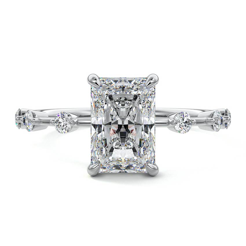 Mara - Radiant White Gold Lab Grown Diamond Engagement Ring | Nura Lab