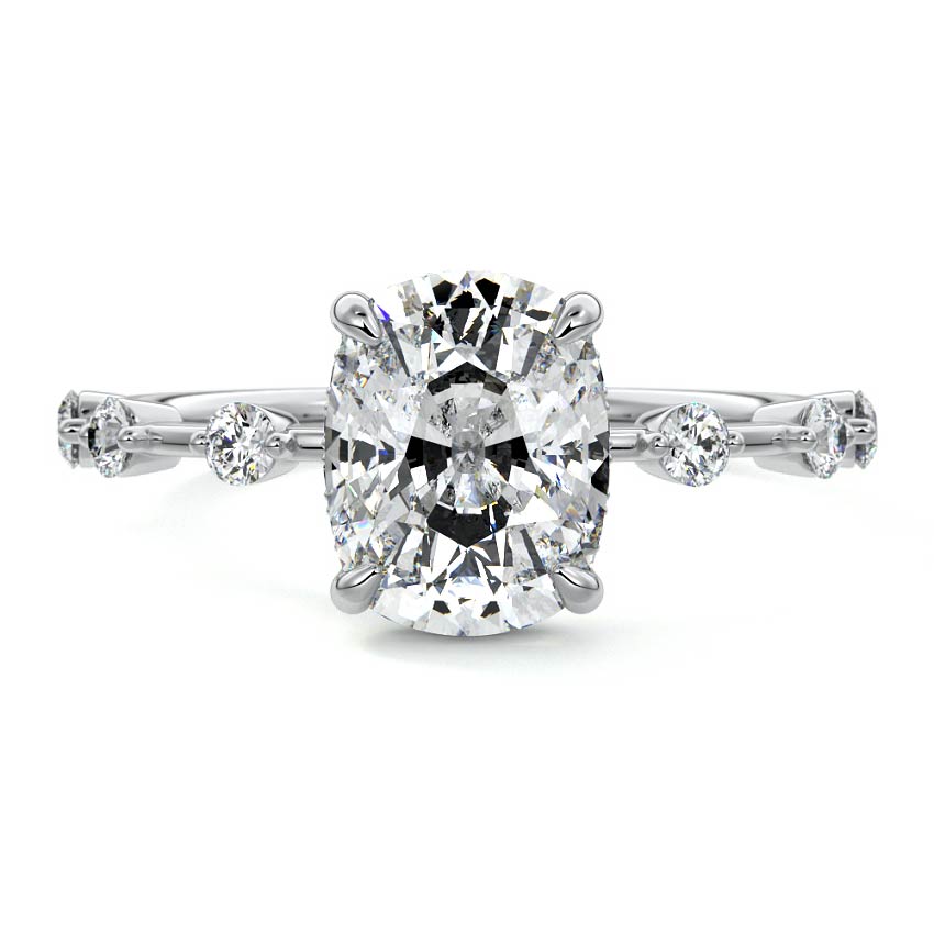 Mara - Cushion White Gold Lab Grown Diamond Engagement Ring | Nura Lab