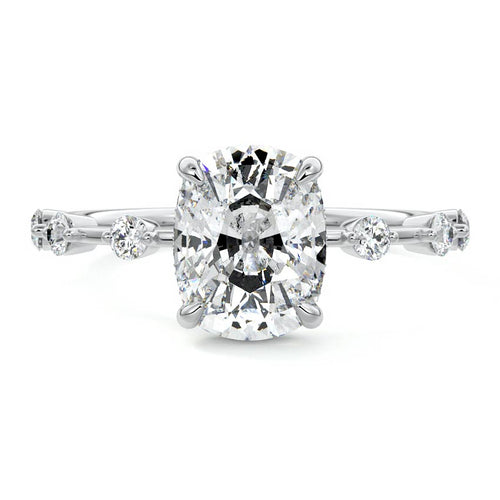 Mara - Cushion White Gold Lab Grown Diamond Engagement Ring | Nura Lab