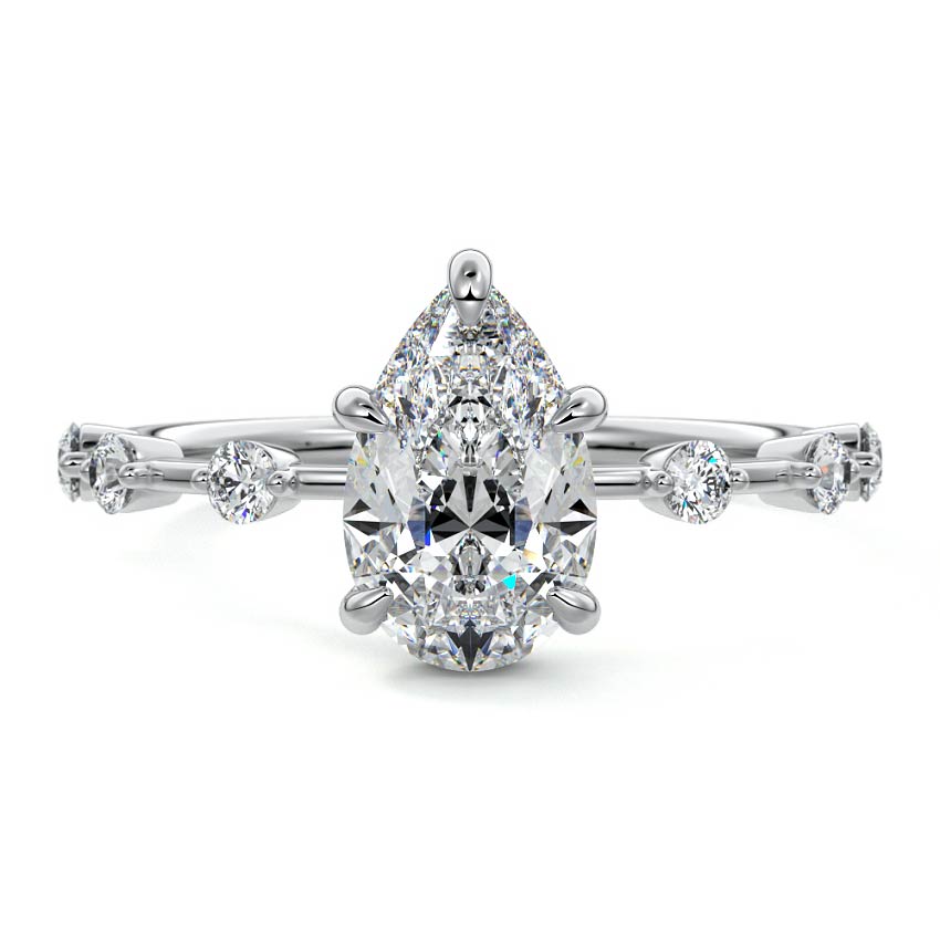 Mara - Pear Platinum Lab Grown Diamond Engagement Ring | Nura Lab