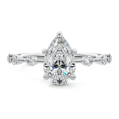 Mara - Pear Platinum Lab Grown Diamond Engagement Ring | Nura Lab
