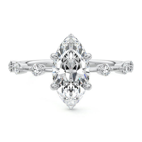 Mara - Marquise Platinum Lab Grown Diamond Engagement Ring | Nura Lab