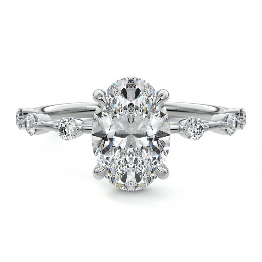 Mara - Oval Platinum Lab Grown Diamond Engagement Ring | Nura Lab