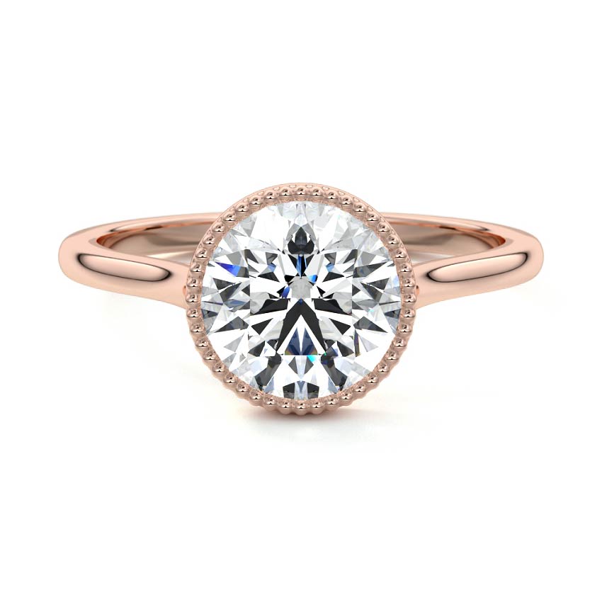 Marcella - Round Rose Gold Lab Grown Diamond Engagement Ring | Nura Lab