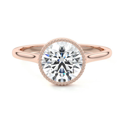 Marcella - Round Rose Gold Lab Grown Diamond Engagement Ring | Nura Lab