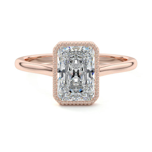 Marcella - Radiant Rose Gold Lab Grown Diamond Engagement Ring | Nura Lab