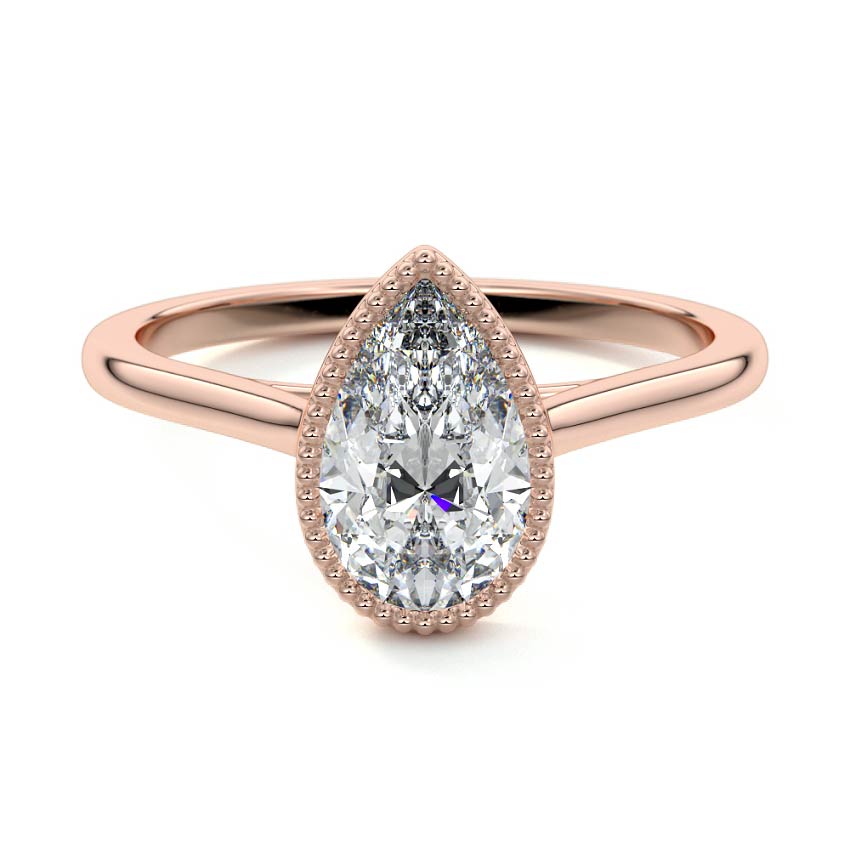 Marcella - Pear Rose Gold Lab Grown Diamond Engagement Ring | Nura Lab