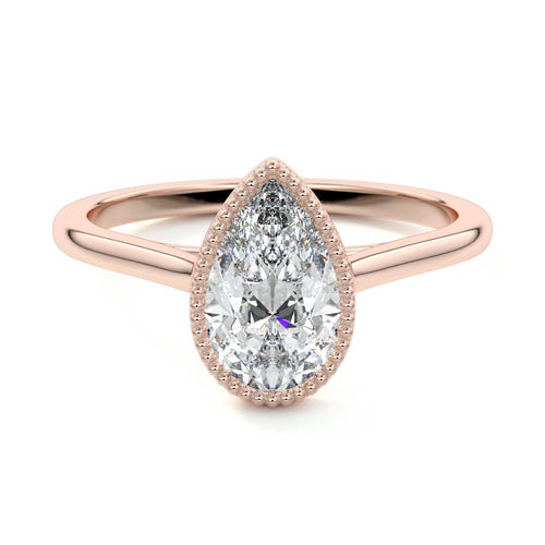 Marcella - Pear Rose Gold Lab Grown Diamond Engagement Ring | Nura Lab