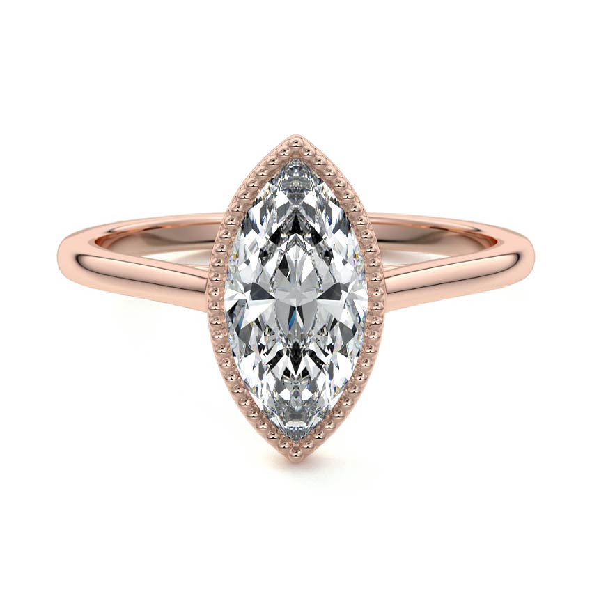 Marcella - Marquise Rose Gold Lab Grown Diamond Engagement Ring | Nura Lab