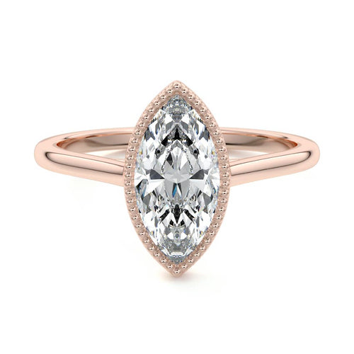 Marcella - Marquise Rose Gold Lab Grown Diamond Engagement Ring | Nura Lab