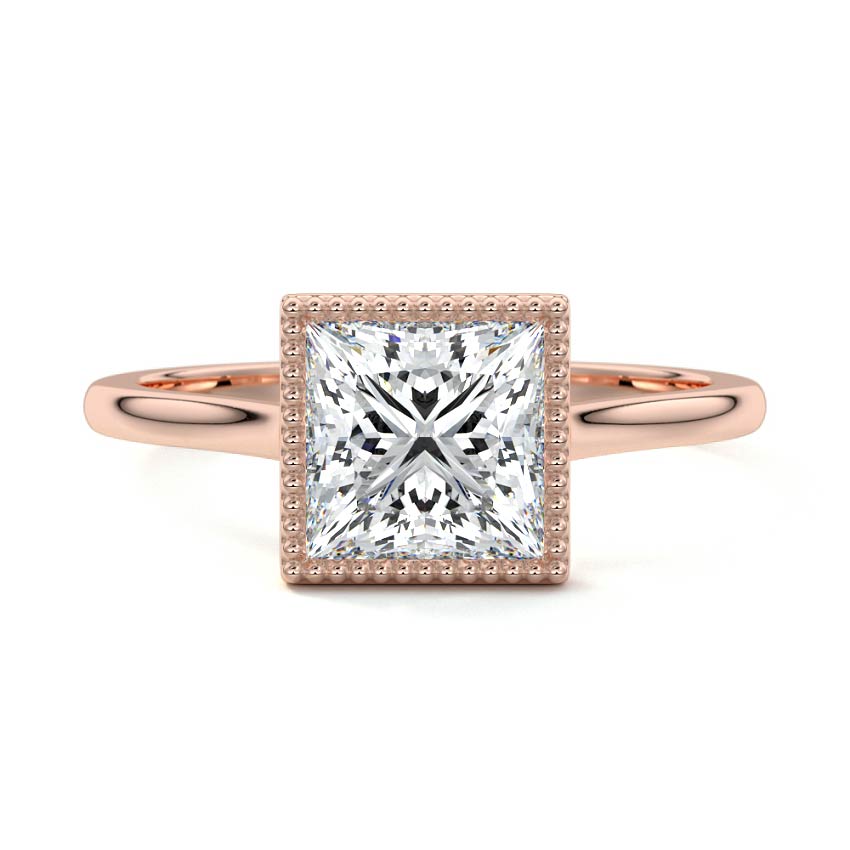 Marcella - Princess Rose Gold Lab Grown Diamond Engagement Ring | Nura Lab