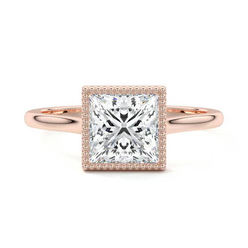 Marcella - Princess Rose Gold Lab Grown Diamond Engagement Ring | Nura Lab
