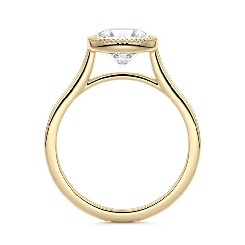 Marcella - Round Yellow Gold Engagement Ring Side View | Nura Lab