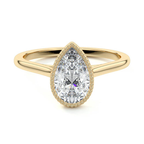 Marcella - Pear Yellow Gold Lab Grown Diamond Engagement Ring | Nura Lab