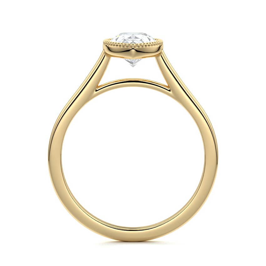 Marcella - Pear Yellow Gold Engagement Ring Side View | Nura Lab