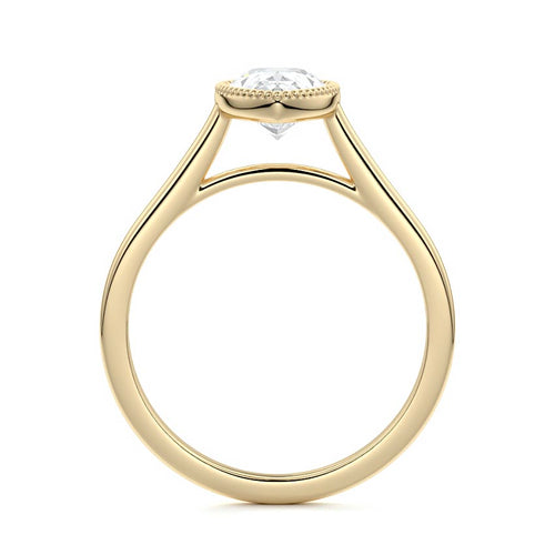 Marcella - Pear Yellow Gold Engagement Ring Side View | Nura Lab