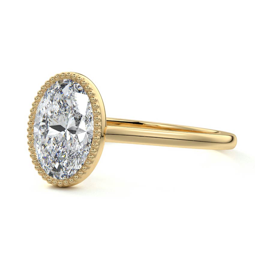 Marcella - Oval Yellow Gold Lab Grown Diamond Engagement Ring | Nura Lab