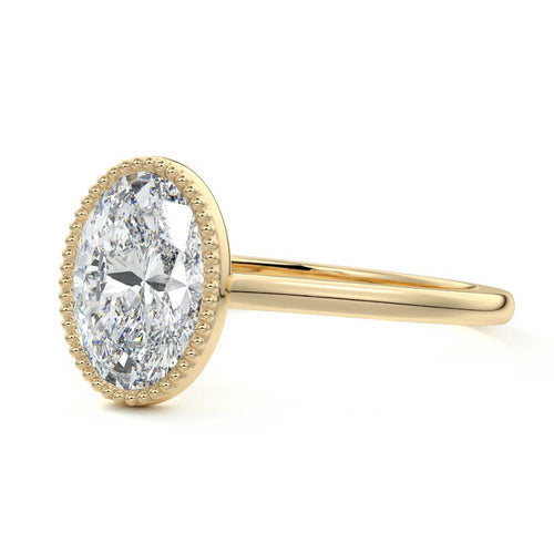 Marcella - Oval Yellow Gold Lab Grown Diamond Engagement Ring | Nura Lab