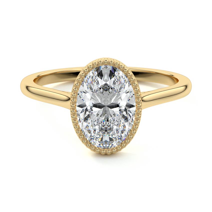 Marcella - Oval Yellow Gold Lab Grown Diamond Engagement Ring | Nura Lab