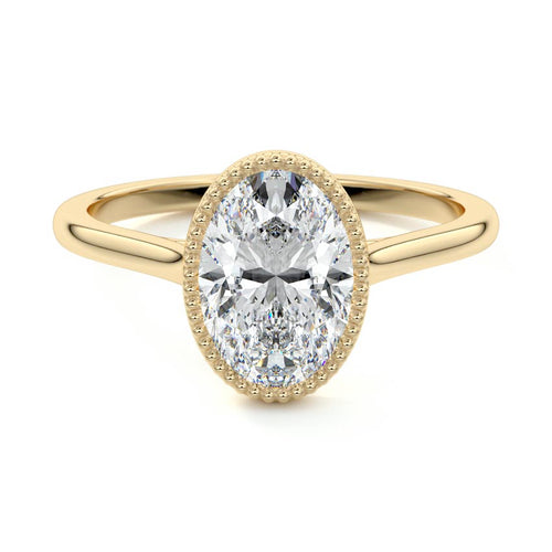 Marcella - Oval Yellow Gold Lab Grown Diamond Engagement Ring | Nura Lab