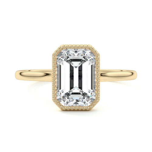 Marcella - Emerald Cut Yellow Gold Lab Grown Diamond Engagement Ring | Nura Lab