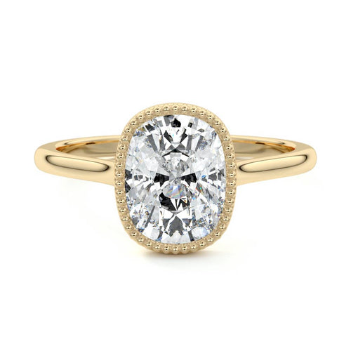 Marcella - Cushion Yellow Gold Lab Grown Diamond Engagement Ring | Nura Lab