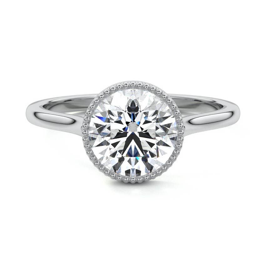 Marcella - Round White Gold Lab Grown Diamond Engagement Ring | Nura Lab